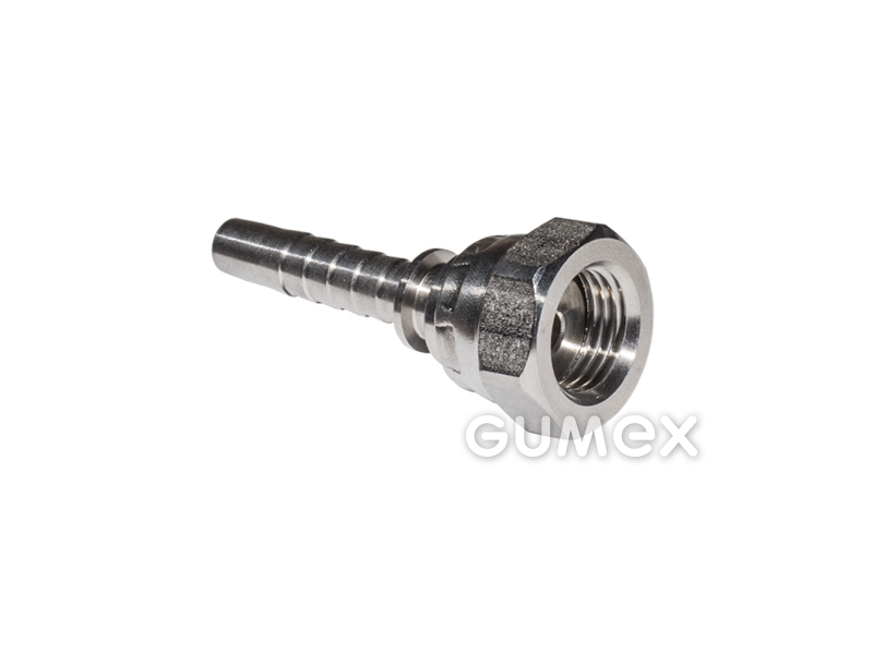DKR-F, DN12, Überwurfmutter mit Innengewinde BSP 1/2", flache Dichtung, rostfreier Stahl, 